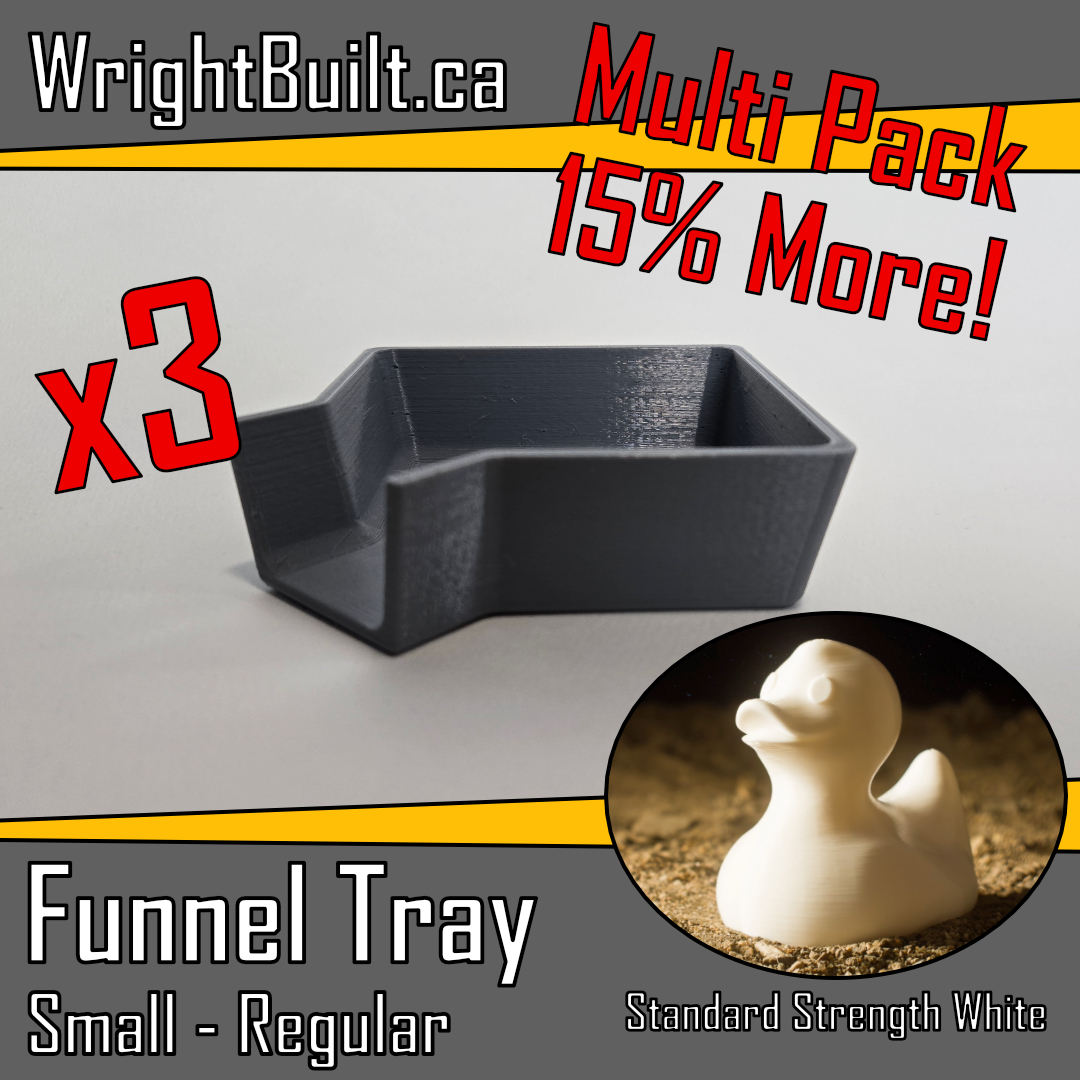 Funnel Tray - Small & Regular - Standard Strength White Plastic - Sorting & Organizing Tool - 3 Pack
